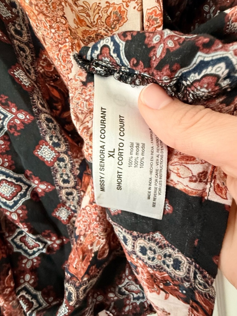 🔥$10 FINAL PRICE🔥 Women's Boho Paisley Peasant Blouse - Brown Multi - Picture 6 of 6